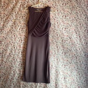 Halton heritage sleeveless pleated brown dress with side zipper size 6